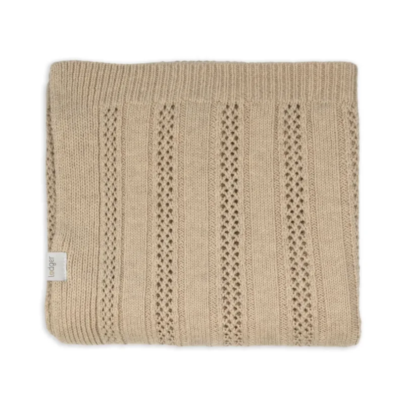 Deken Lodger Dreamer Pointelle Merino 80x100 Beige van Lodger – productfoto