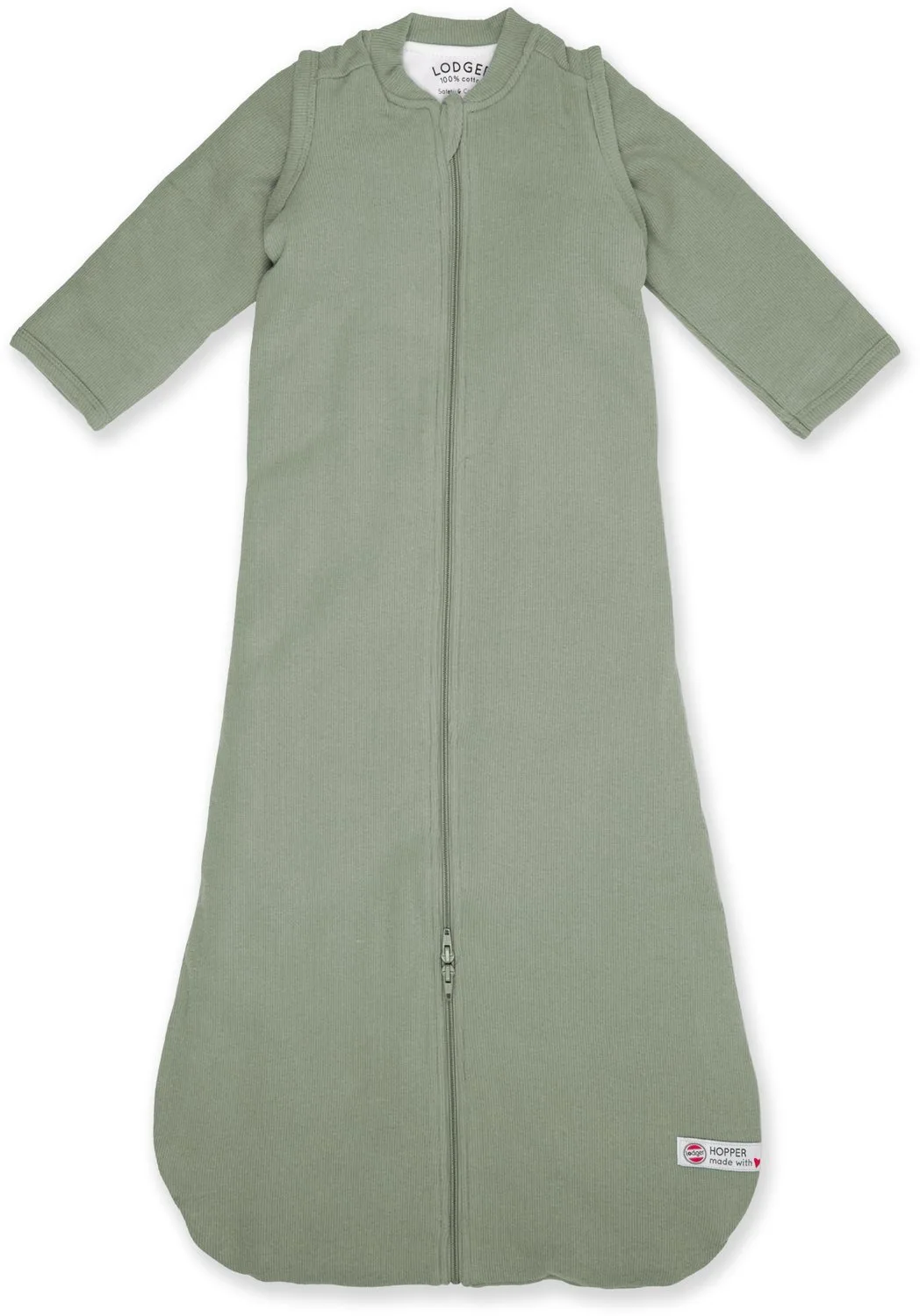 Hopper - Baby Slaapzak Winter met afritsbare mouwen - 80cm - 3.3 TOG - Autostoel - Groen - Winterslaapzak de Lodger en Licht groen – photo produit