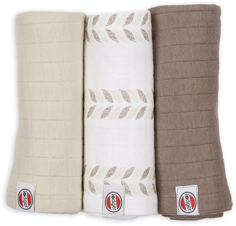 Swaddler - Hydrofiele Doeken - Crème - 70x70cm - 3 stuks - Biologisch Katoen by Lodger in Beige – product photo
