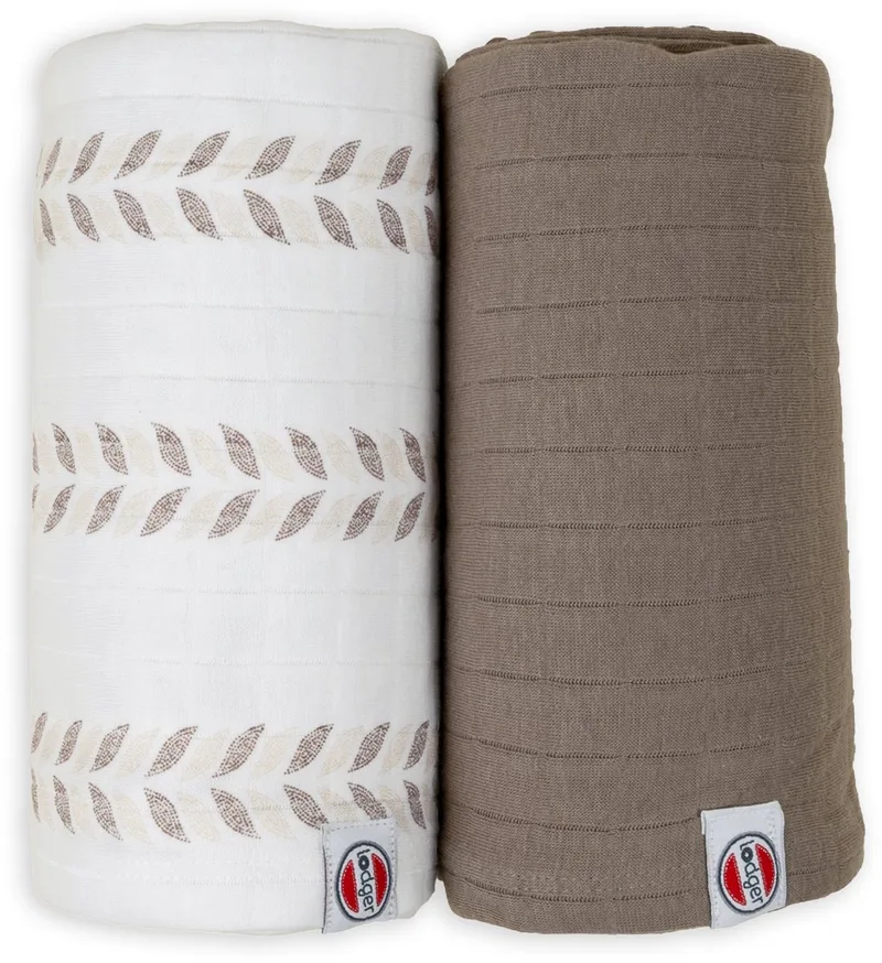 Swaddler - Hydrofiele Doeken - Crème/Bruin - 110x110cm - 2 stuks - Biologisch Katoen - Hydrofiele Luier by Lodger in Beige – product photo