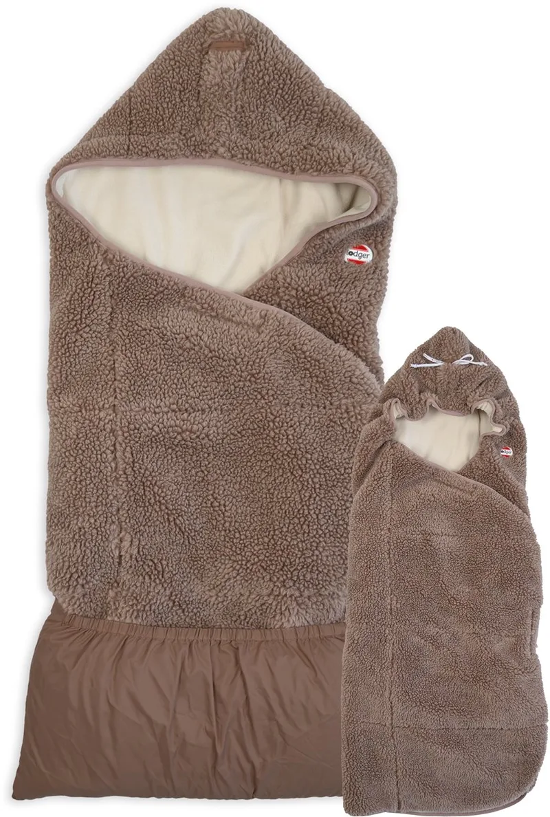 Wrapper - Teddy Wikkeldeken voor Autostoel - 0-9 Maanden - Verstelbaar - Omslagdoek Baby by Lodger in Brown – product photo