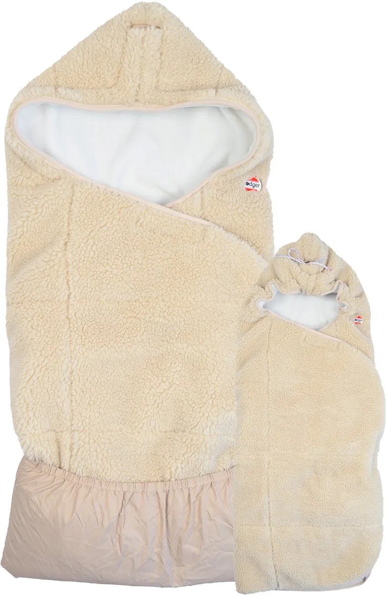 Wrapper - Teddy Wikkeldeken voor Autostoel - Creme - 0-9 Maanden - Verstelbaar - Omslagdoek Baby by Lodger in Créme – product photo