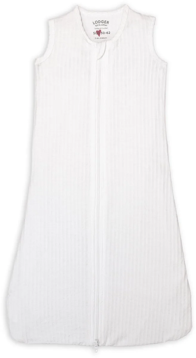 Zomerslaapzak Baby - 0.3 TOG - 80 cm - 100% Katoen - Hydrofiele slaapzak & Slaapzak baby - Hopper Seersucker de Lodger en Blanc – photo produit