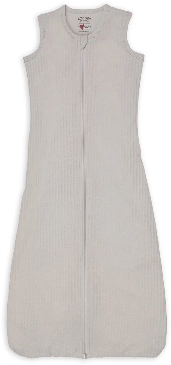Zomerslaapzak Baby - 0.3 TOG - 80 cm - 100% Katoen - Hydrofiele slaapzak & Slaapzak baby - Hopper Seersucker van Lodger in Grijs – productfoto