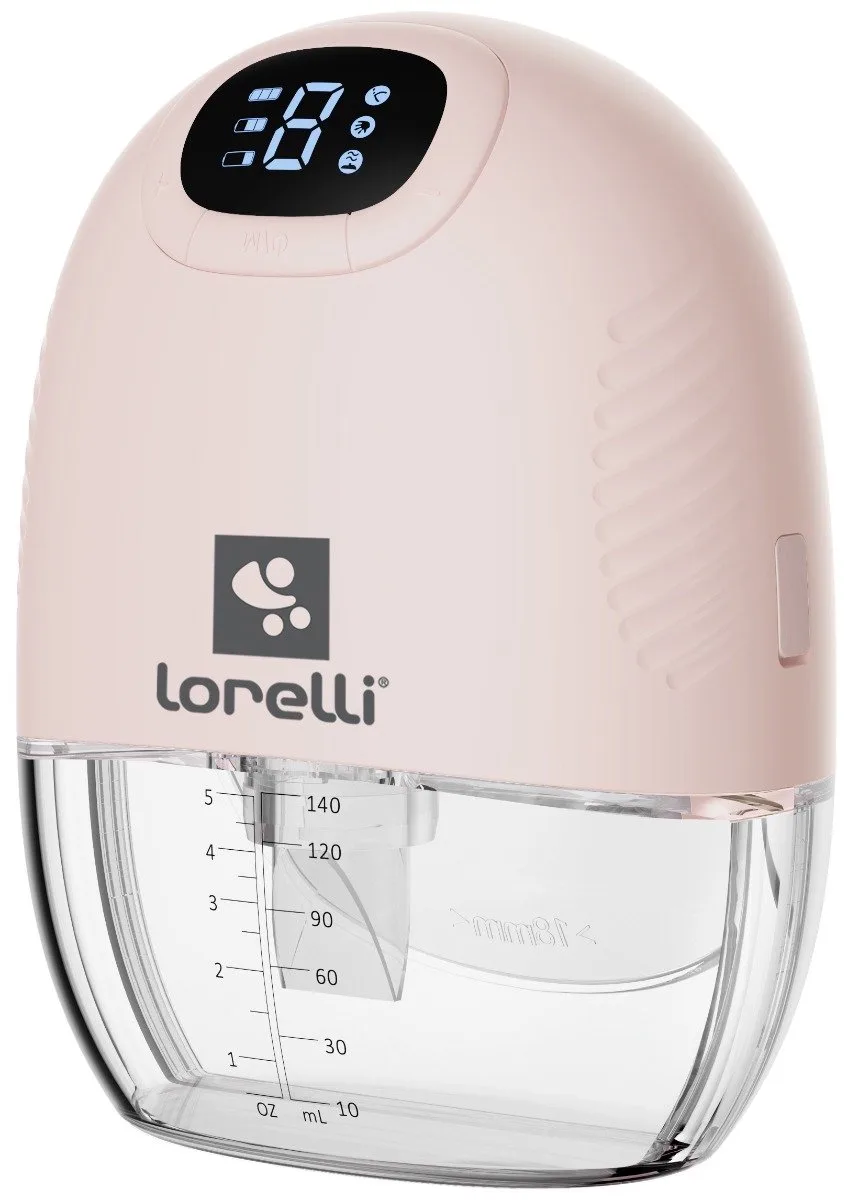 Alice Pink Hands-Free Elektrische Borstkolf fra Lorelli i Lyserød, Gennemsigtig – produktbillede