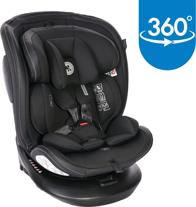 Aviator Black Jasper Autostoel - 40-150 cm - 360° Draaibaar - i-Size de Lorelli en Zwart – photo produit