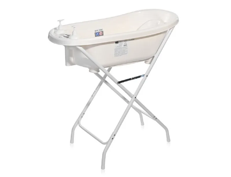Babybadewanne Set-1013082, mit Badewannenständer, Badesitz, Wasserthermometer, Wasserablauf by Lorelli in White – product photo 2 of 5