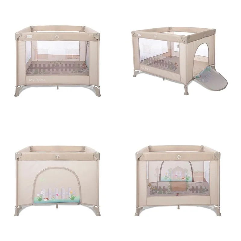 Campingbed/box Lorelli Beige Incl. Dakje van Lorelli – productfoto 3 van 4