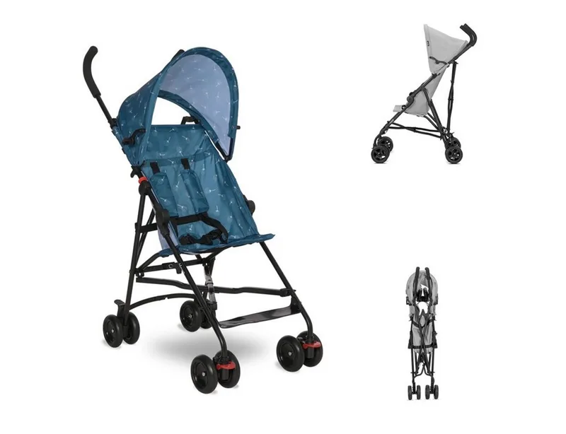 Kinder-Buggy Vaya, 5-Punkt-Gurt, Sonnendach, kompakt faltbar, Fußstütze verstellbar van Lorelli in Blau – productfoto