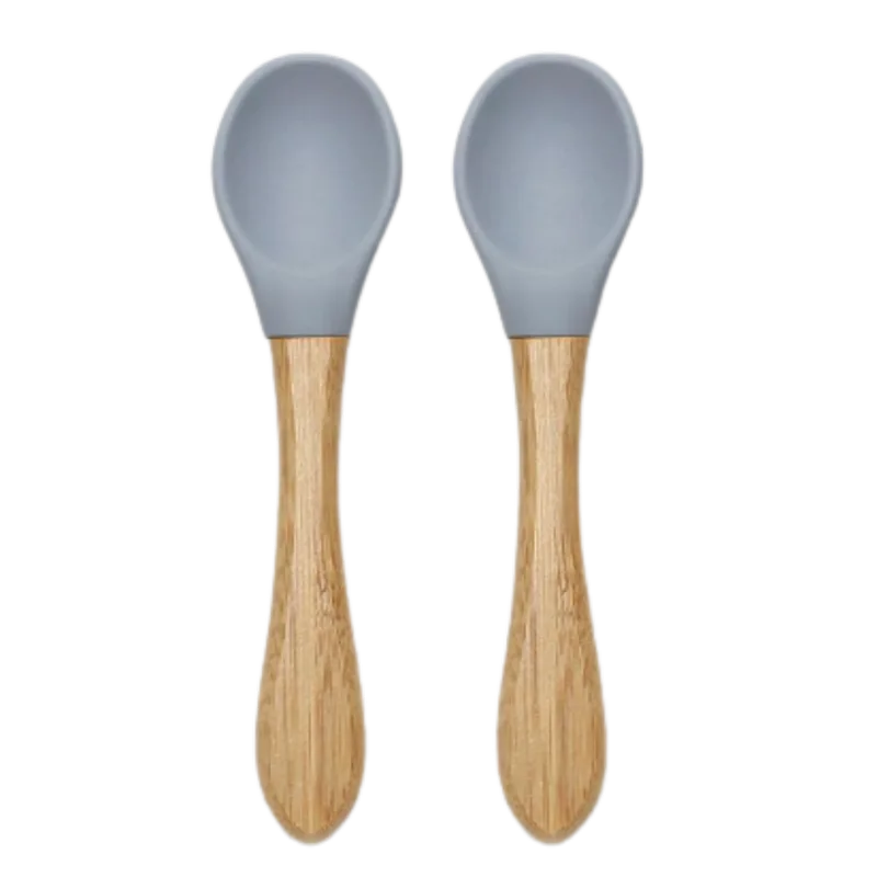 Lepels Lorelli siliconen bamboe naturel grijs 2 stuks van Lorelli – productfoto