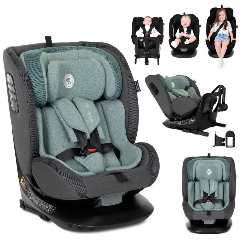 Monza Autostoel ISOFIX 40-150cm 360° Draaibaar de Lorelli en Groen – photo produit