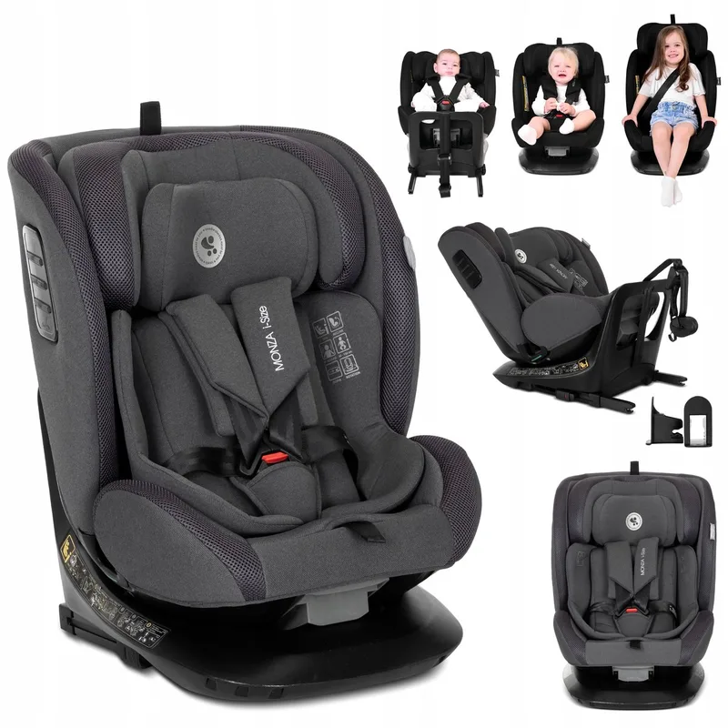 Monza Autostoeltje ISOFIX 40-150cm 360° Draaibaar i-Size fra Lorelli i Grijs – produktbillede