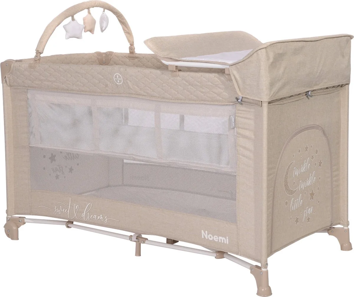 Noemi Plus Fog Star Campingbed Met Bodemverhoger de Lorelli en Beige – photo produit