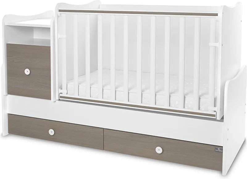 Trend Plus Lorelli combi ledikant 5 in 1 met schommel funtie white / coffee by Lorelli in White-coffee – product photo