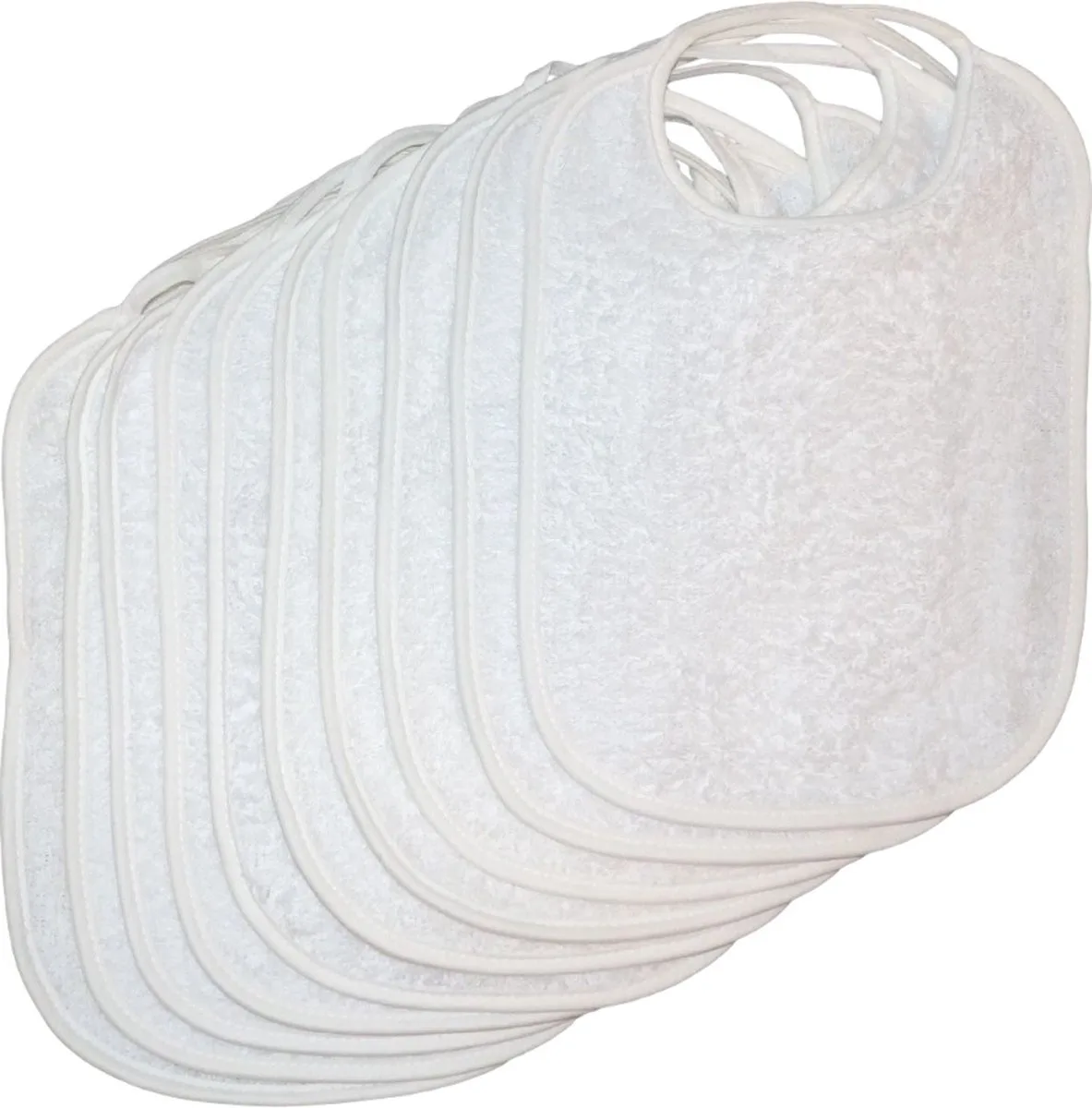 White Terry 10 Stuks Waterproof Slabbetjes van Lorelli in Wit – productfoto