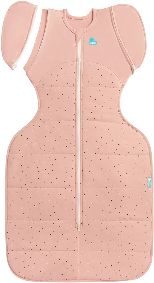 Love to Dream™ Babyslaapzak Swaddle Up™ - Inbakeren afbouwen - Baby 3-6 maanden - 6-8.5 kg - Winter - Rose de Love to Dream en Roze Pebbles – Medium – 6 – 8.5 kg – photo produit
