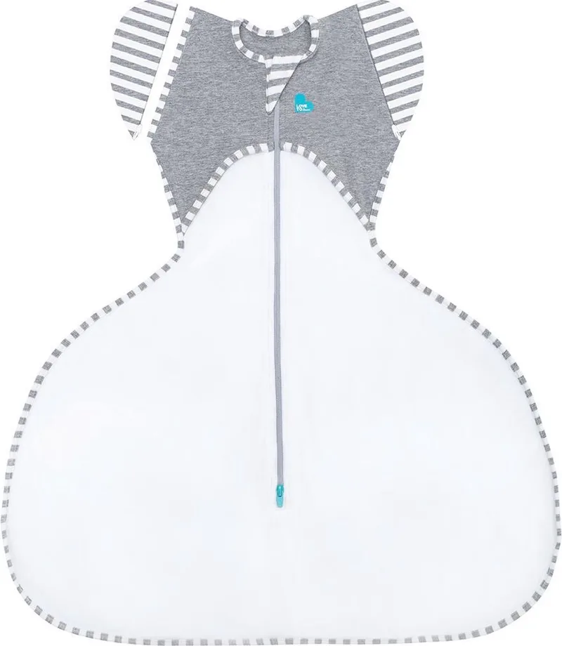Love to Dream™ Babyslaapzak Swaddle Up™ - Inbakeren afbouwen - Spreidbroek Heupdysplasie - Baby 6-9 maanden - 6-8.5 kg - All Seaso van Love to Dream in Wit – L (8.5 – 11 kg) – productfoto