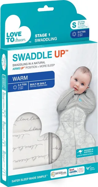 Love to Dream™ Babyslaapzak Swaddle Up™ - Inbakeren - Baby 0-3 maanden - 3.5-6 kg - Winter - 2.5 TOG - Wit von Love to Dream in Wit Dreamer – Produktfoto 4 von 4