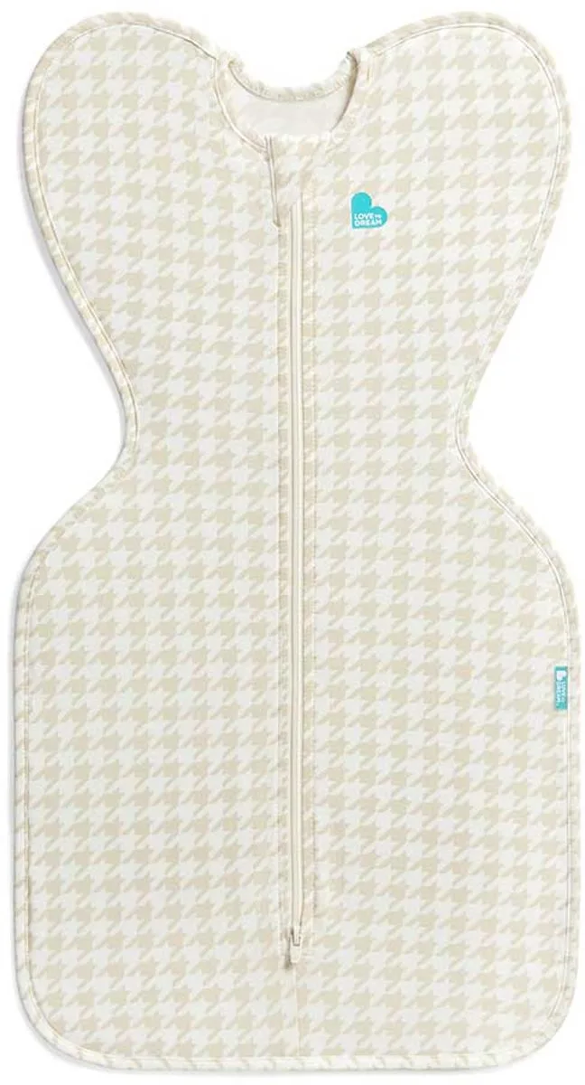 Love to Dream™ Babyslaapzak Swaddle Up™ - Inbakeren - Baby 3-6 maanden - 6- 8.5 kg - All season - 1.0 TOG - Pied de poule de Love to Dream en Pied de Poule – wit, Beige – photo produit