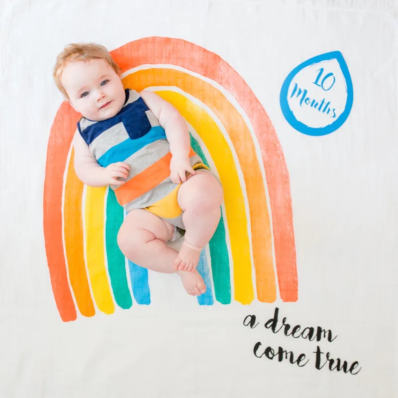 Baby's First Year - swaddle & cards - A Dream Come True de Lulujo en Blanc – photo produit