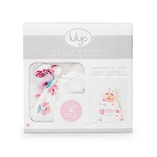 Hello World - Swaddle & Mustje - Posies de Lulujo en Rose – photo produit 6 sur 6