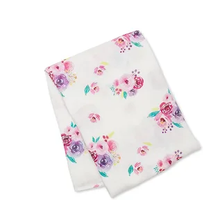 Hello World - Swaddle & Mustje - Posies de Lulujo en Rose – photo produit 2 sur 6