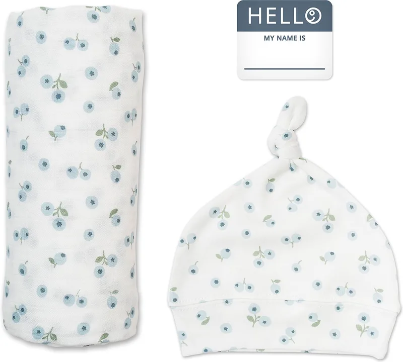 Hello World - Swaddle & Mutsje by Lulujo in Blueberry – product photo