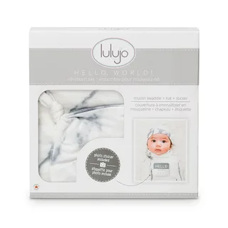Hello World - Swaddle & Mutsje - Marble de Lulujo en Blanc – photo produit 5 sur 6