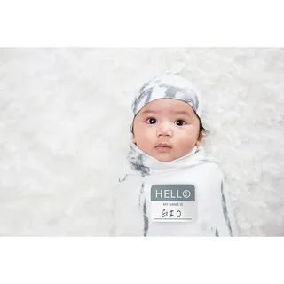 Hello World - Swaddle & Mutsje - Marble de Lulujo en Blanc – photo produit 6 sur 6