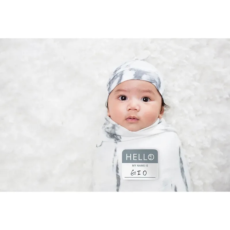 Hello World - Swaddle & Mutsje - Marble de Lulujo en Blanc – photo produit 6 sur 6