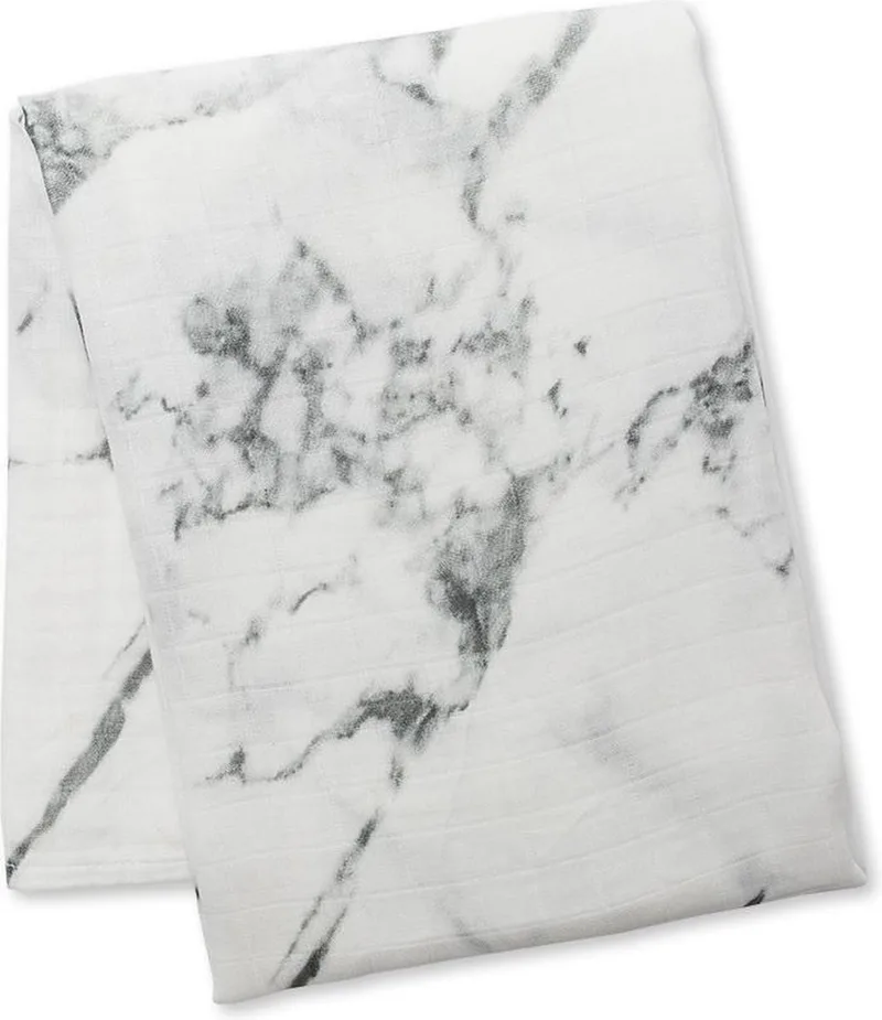hydrofiele doek - swaddle - bamboo - 120x120 cm - Marble by Lulujo in White – product photo