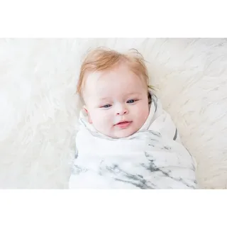 hydrofiele doek - swaddle - bamboo - 120x120 cm - Marble de Lulujo en Blanc – photo produit 6 sur 6