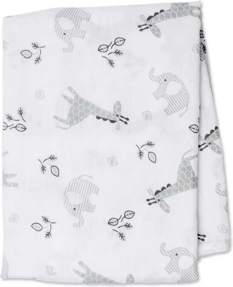 hydrofiele doek - swaddle - katoen - 120x120 cm - Afrique de Lulujo en Blanc – photo produit
