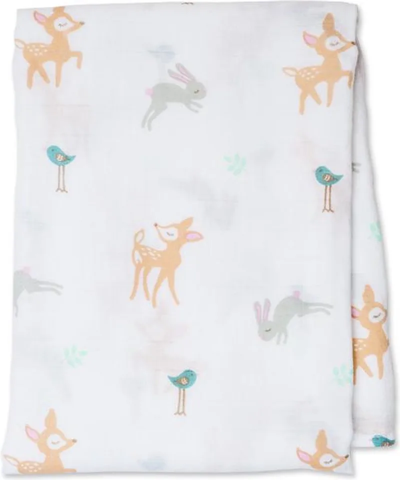 hydrofiele doek - swaddle - katoen - 120x120 cm - Little Fawn van Lulujo in Wit – productfoto