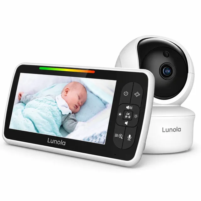 Babyfoon met Camera - Baby Monitor met 5 Inch Scherm - Babyphone - Op Afstand Bestuurbaar - Baby Camera met Houder