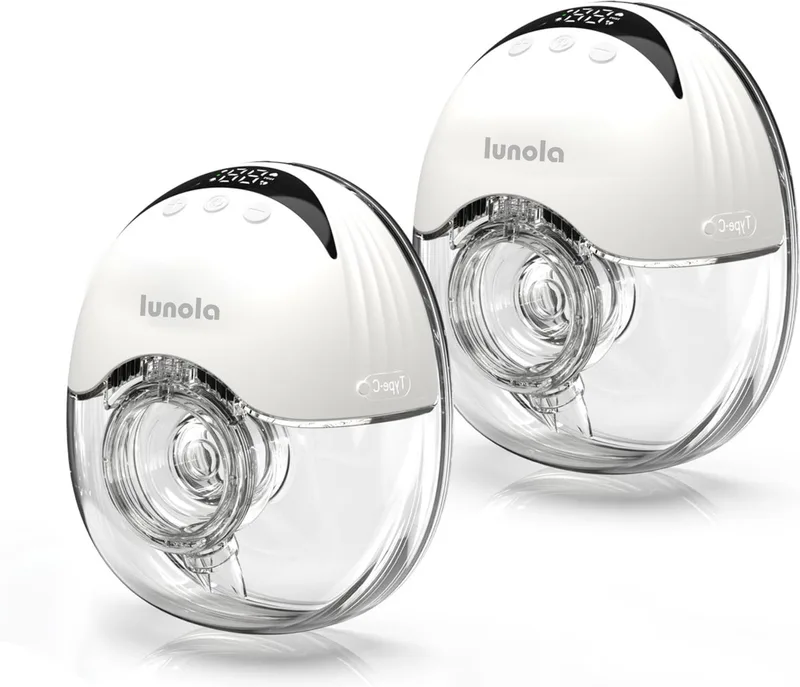 Elektrische draadloze Borstkolf set van 2 - Handsfree & draagbaar - BPA-vrij de Lunola en Blanc – photo produit
