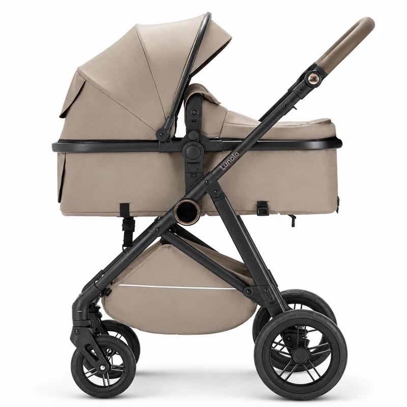 Noor Premium Kinderwagen 2 in 1 - Combi met Reiswieg en Omkeerbaar Zitje - Compact Inklapbaar - buggy en kinderwagen voor 0 tot 3 Jaar - Kaki de Lunola en Noor – Kaki – photo produit