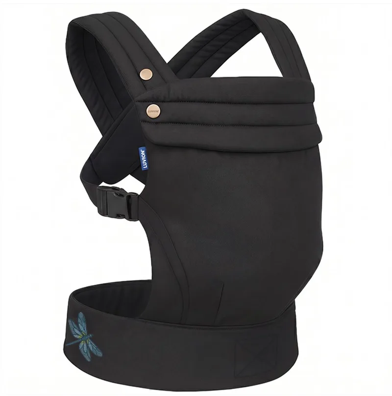 Baby carrier MILANO Nighttime Black - Draagzak Baby - Ergonomische Buikdrager en Rugdrager - OEKO-TEX® Linnen van Luvion in Zwart – productfoto