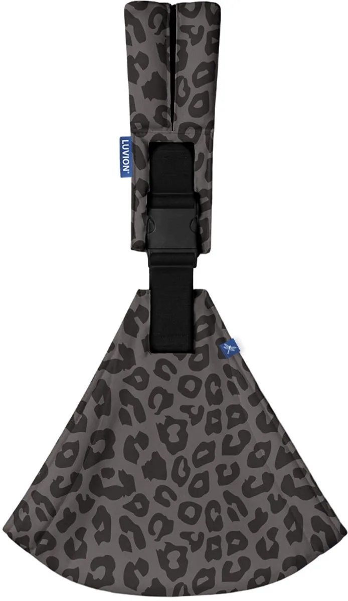 Baby Sling FLORENCE Grey Leopard - Heupdraagzak Baby - Ergonomische Hip Carrier - Draagzak - Tot 16 kg - Grijs met Luipaard Patroon van Luvion in Grijs (luipaard patroon) – productfoto