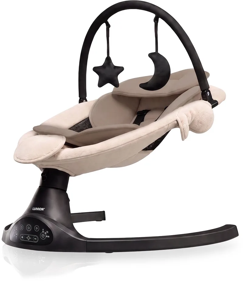 Baby Swing Beige - Elektrische Babyschommel - Automatische Wipstoel voor je Baby - Schommelstoel - Babyswing - Uitneembare Wasbare Wipstoelhoes von Luvion in Schwarz – Produktfoto