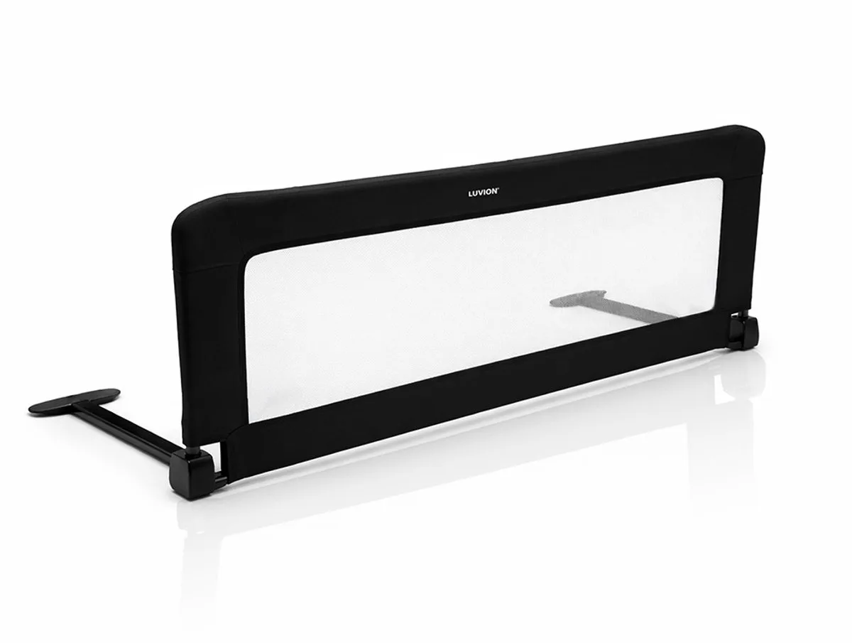 Bed Rail SleepGuard – Bedhekje voor Peuters – Opvouwbaar Bedhek – Veilig Bedrek voor Kinderbed – Met Matrasbanden från Luvion i Grå – produktbild