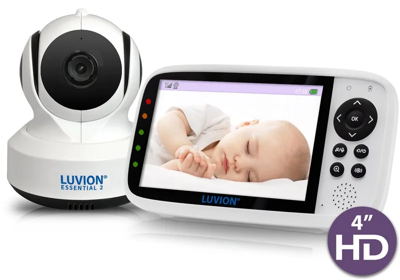 Essential 2 Babyphone - Babyfoon met Camera - Uitbreidbaar tot 4 Baby Camera's - Premium Baby Monitor van Luvion in Wit – productfoto
