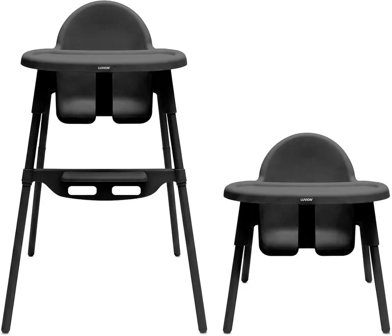 Essential 2-in-1 Kinderstoel – Groeit mee van baby tot peuter van Luvion in Zwart – productfoto