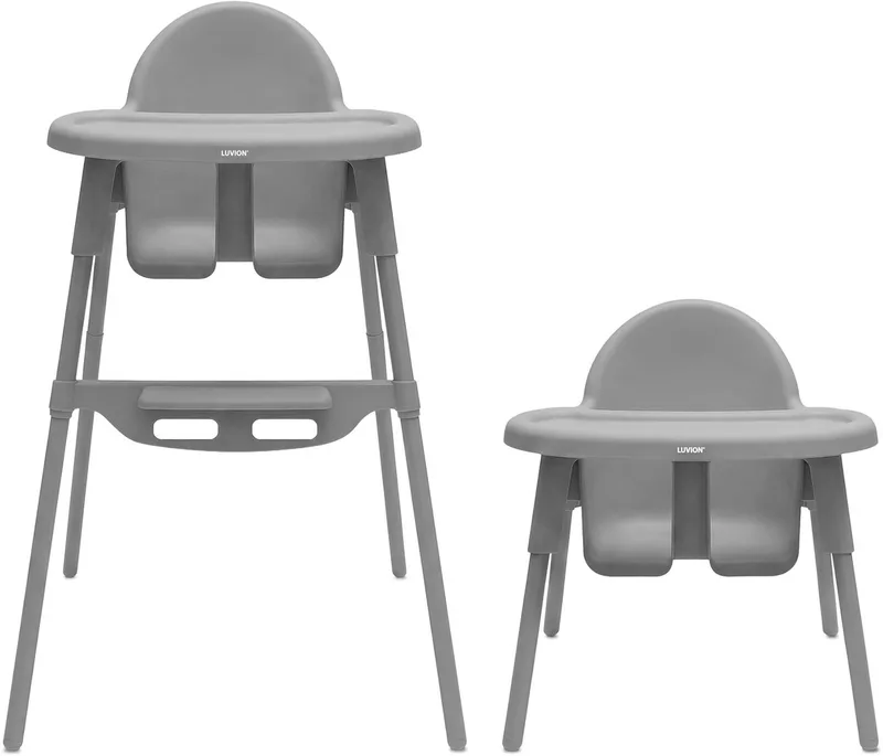 Essential 2-in-1 Kinderstoel – Groeit mee van baby tot peuter van Luvion in Grijs – productfoto