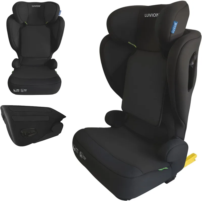 FLEX-i Opvouwbare Autostoel – Eclipse Black (i-Size 100–150 cm) - Autostoel Groep 2 3 - Autozitje geschikt voor (3,5 tot 12 jaar) van Luvion in Zwart – productfoto