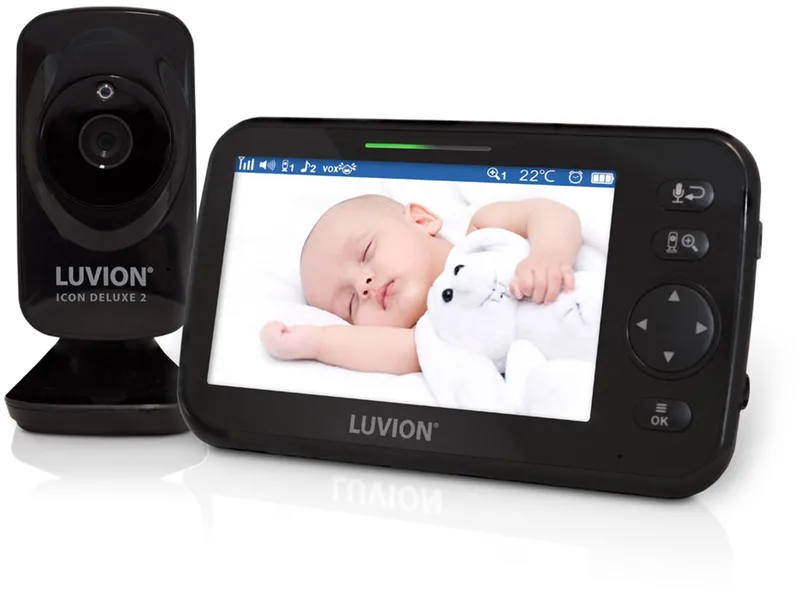Icon Deluxe 2 Black - Babyfoon met Camera - Premium Baby Monitor van Luvion in Zwart – productfoto