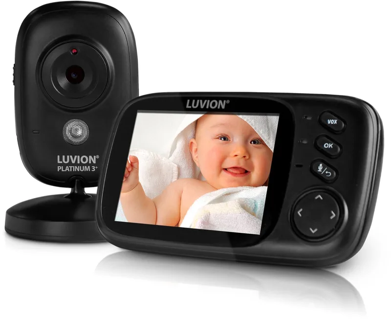 Platinum 3+ Black - Babyfoon met Camera - Uitbreidbaar tot 2 Baby Camera's - Premium Baby Monitor van Luvion in Platinum 3+ Black (3.2 inch) – productfoto