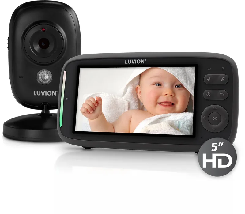 Platinum Ultra Black - Babyfoon met Camera - Uitbreidbaar tot 4 Baby Camera's - Premium Baby Monitor van Luvion in Platinum Ultra Black (5.0 inch) – productfoto