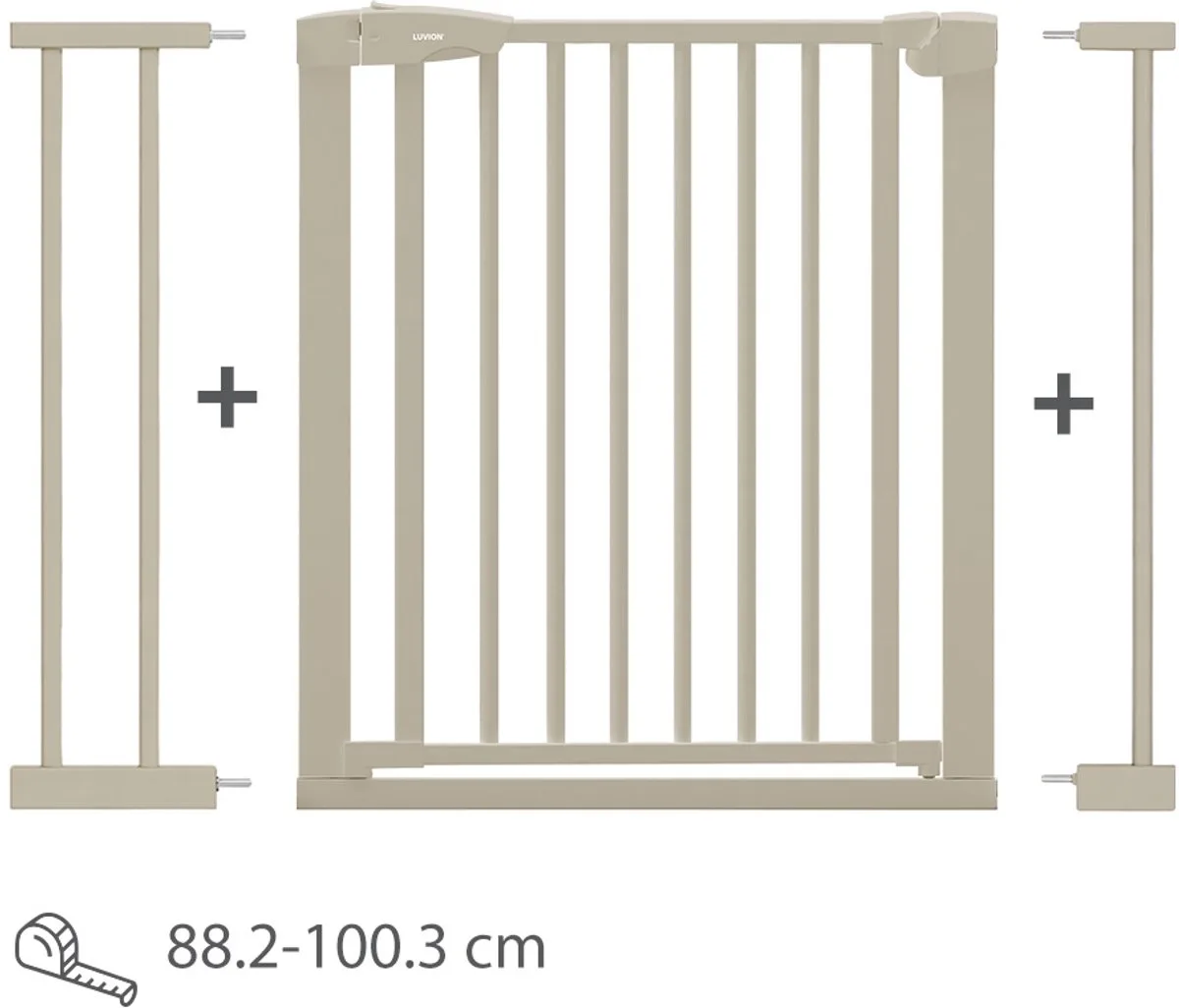 Safety Gate Plus Traphekje – Klembevestiging (Zonder Boren Mogelijk) – 88–100 cm van Luvion in Beige – productfoto