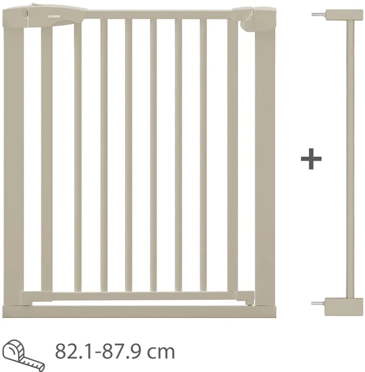 Safety Gate Plus Traphekje – Klembevestiging (Zonder Boren Mogelijk) – 83–87,9 cm från Luvion i Beige – produktbild